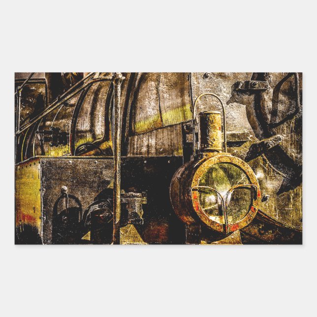 Sticker Rectangulaire Train à vapeur vintage - Old Timer (Devant)