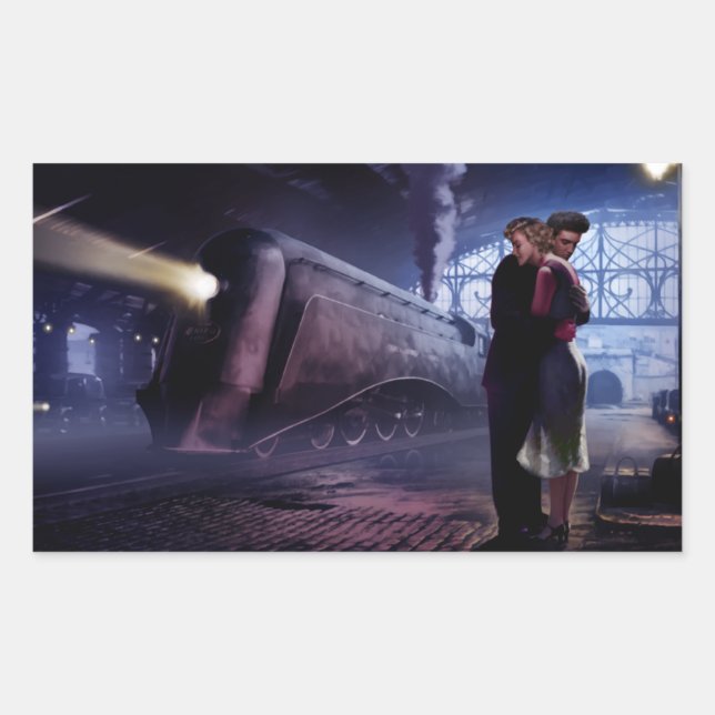 Sticker Rectangulaire Train bleu (Devant)