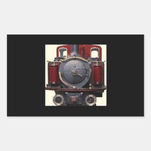 Sticker Rectangulaire Train Bleu Et Rouge