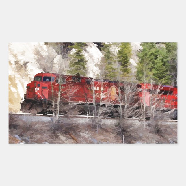 Sticker Rectangulaire Train des Rocheuses (Devant)