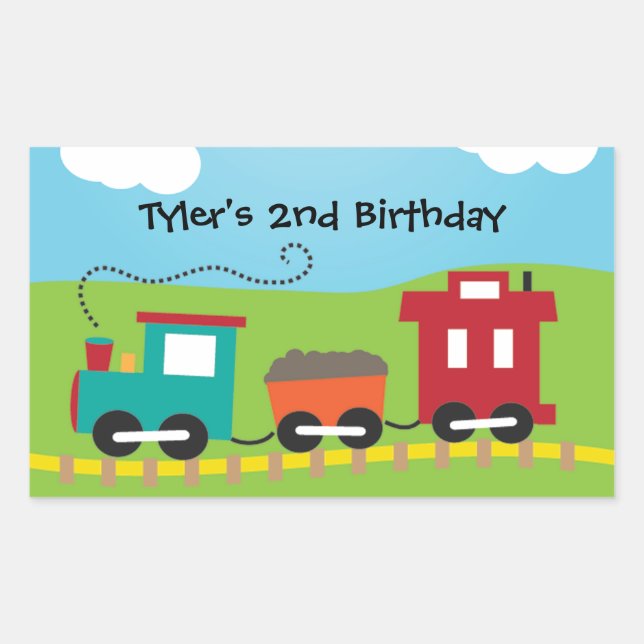 Sticker Rectangulaire Train Enfants Choo Choo Caboose (Devant)