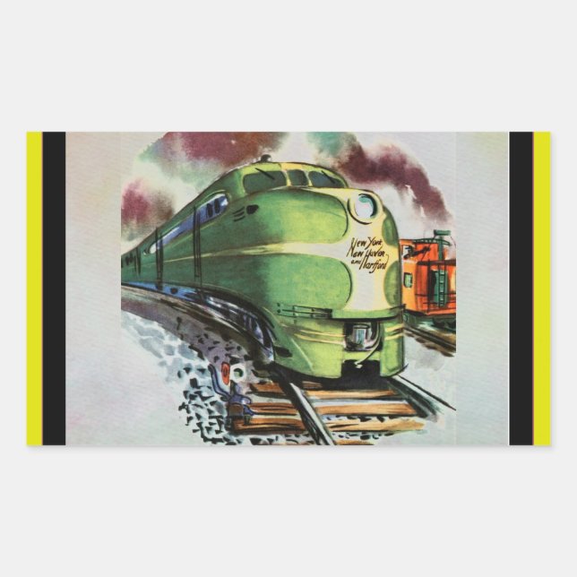 Sticker Rectangulaire Train vintage (Devant)