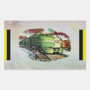 Sticker Rectangulaire Train vintage
