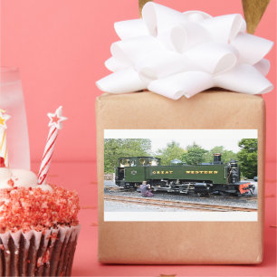 STICKER RECTANGULAIRE TRAINS À VAPEUR