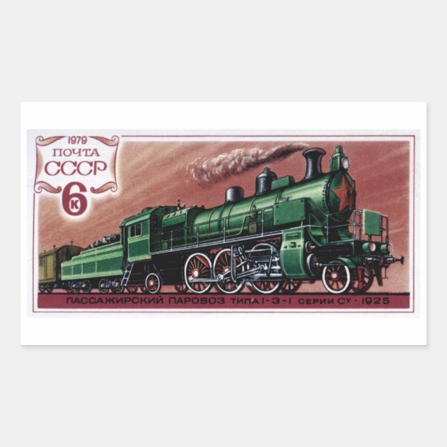Sticker Rectangulaire Trains pour locomotives à vapeur vintage (Devant)