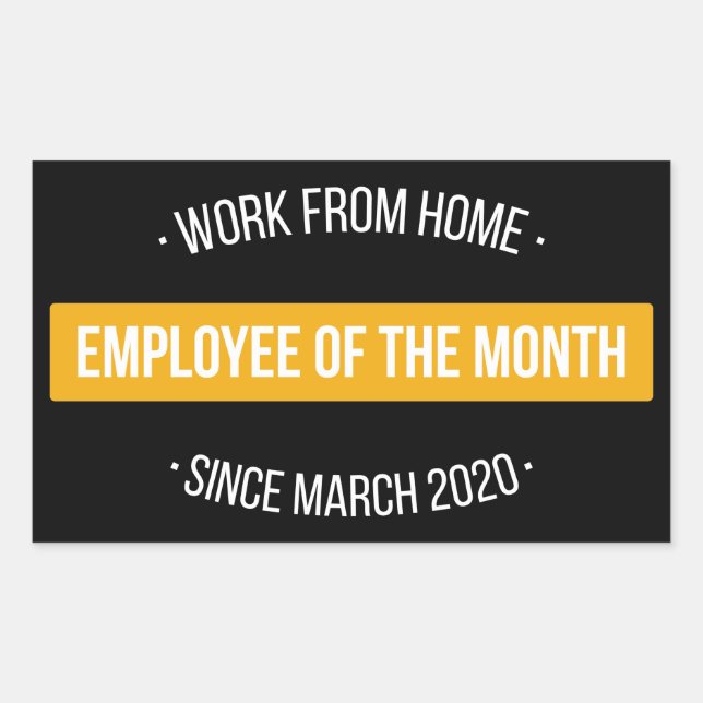 Sticker Rectangulaire Travail de l'employé à domicile du mois II (Devant)