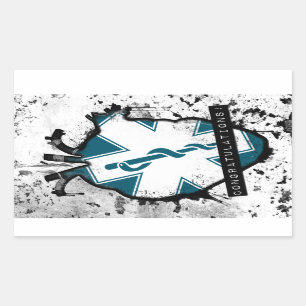 Sticker Rectangulaire travailleur de services médicaux de secours de