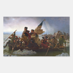 Sticker Rectangulaire Traversée du fleuve Delaware, George Washington