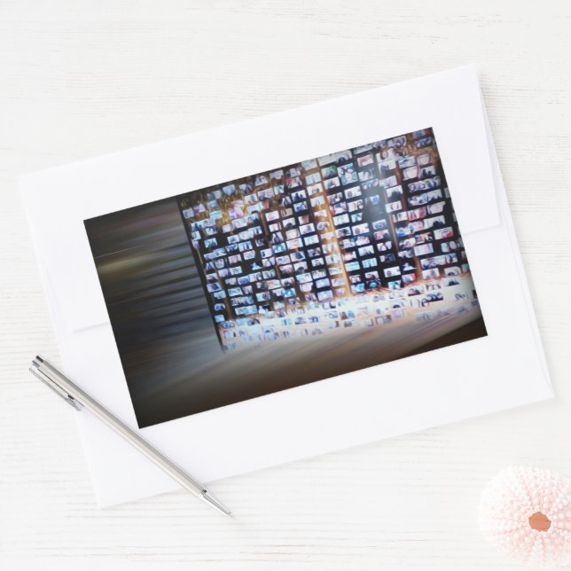 Sticker Rectangulaire Traverser des frontières en ligne (Enveloppe)