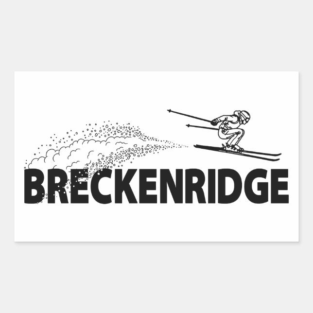 Sticker Rectangulaire Tremplin de ski de Breckenridge Colorado (Devant)