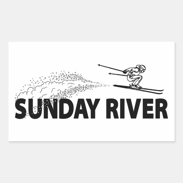 Sticker Rectangulaire Tremplin de ski de Sunday River Maine (Devant)