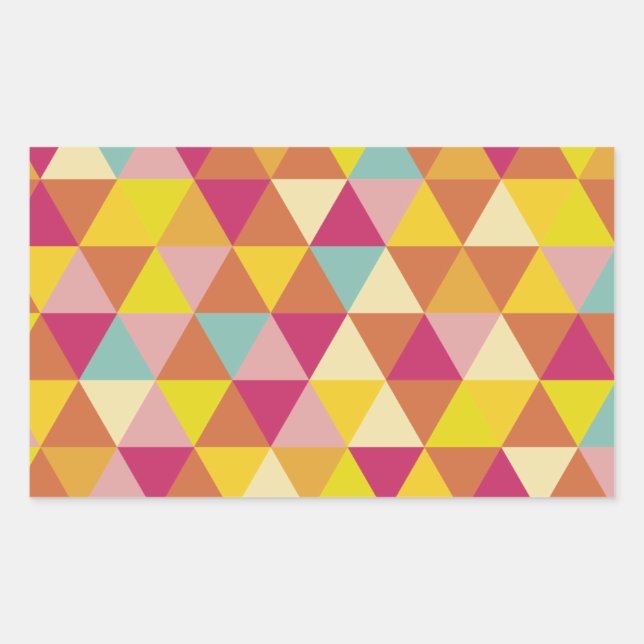 Sticker Rectangulaire Triangles polychromes en forme géométrique (Devant)