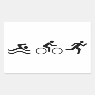 Sticker Rectangulaire Triathlète