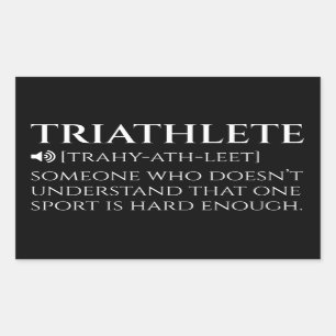 Sticker Rectangulaire Triathlète Définition amusante