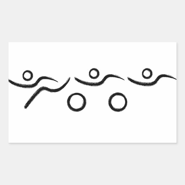 Sticker Rectangulaire Triathlon cool et design unique (Devant)