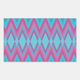 Sticker Rectangulaire Tribal pourpre et Aqua