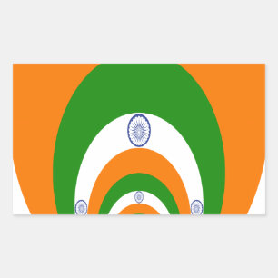 Sticker Rectangulaire Tricolore d'un safran très profond, blanc VERT