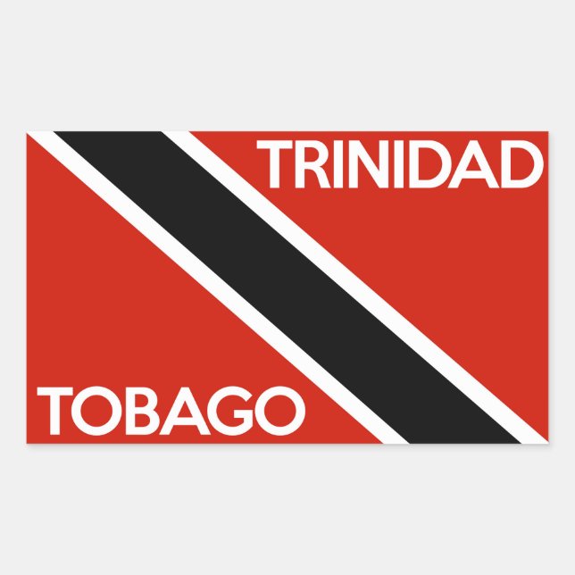 Sticker Rectangulaire trinidad tobago pays drapeau nom du texte (Devant)