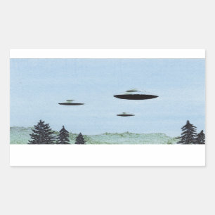 Sticker Rectangulaire Trio UFO