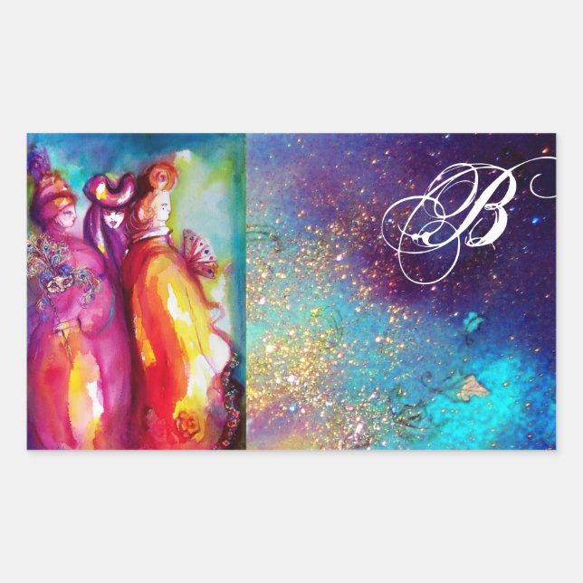 Sticker Rectangulaire TROISIÈME MASQUE, Monogramme (Devant)