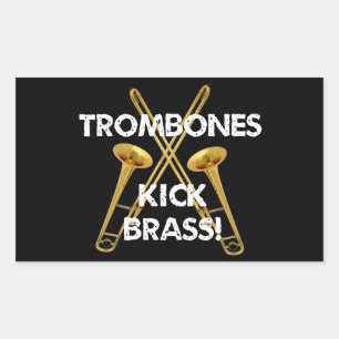 Sticker Rectangulaire Trombones Kick Brass !