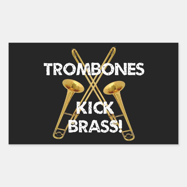 Sticker Rectangulaire Trombones Kick Brass ! (Devant)