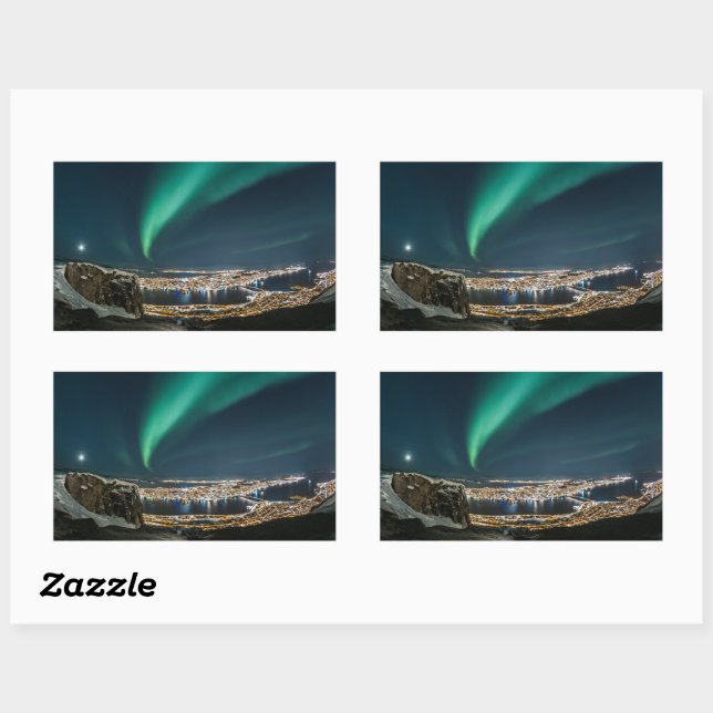 Sticker Rectangulaire Tromso Northern Lights (Feuille)
