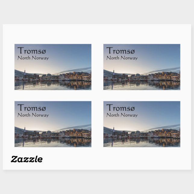 Sticker Rectangulaire Tromso Norvège (Feuille)