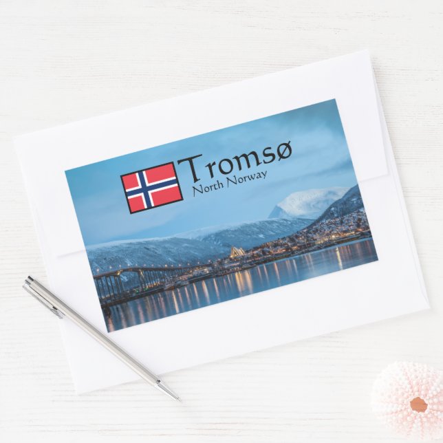 Sticker Rectangulaire Tromso Norvège (Enveloppe)
