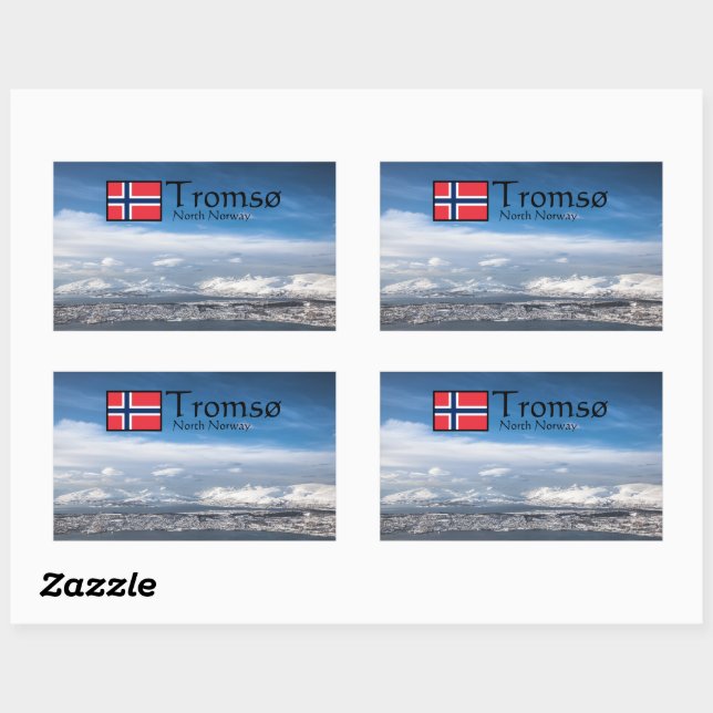 Sticker Rectangulaire Tromso Norvège (Feuille)