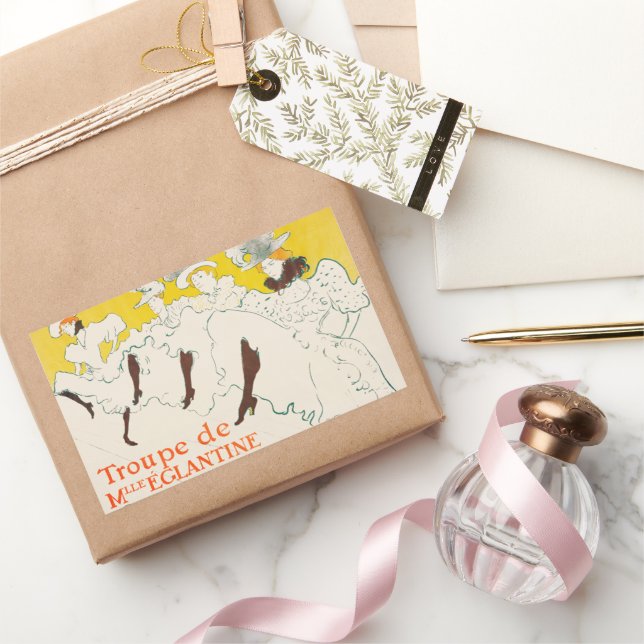 Sticker Rectangulaire Troupe de Mademoiselle Eglantine, Toulouse Lautrec (Cadeaux)