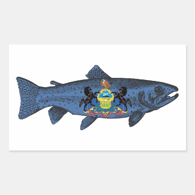 Sticker Rectangulaire Truite de Pennsylvanie (Devant)