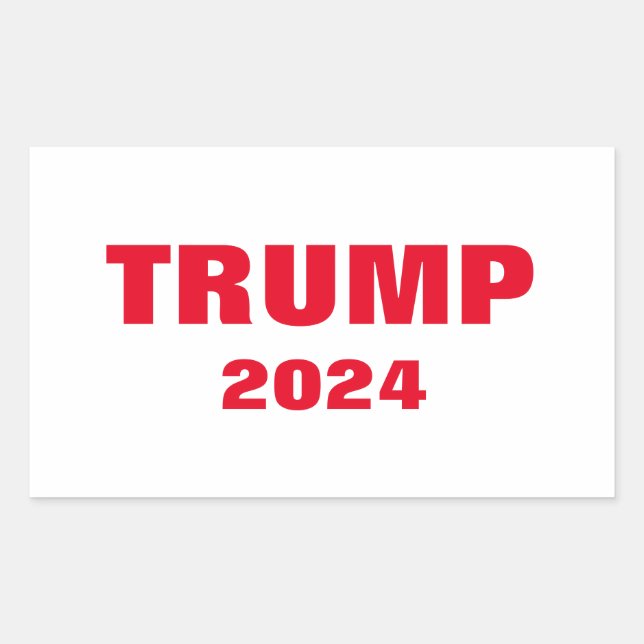 Sticker Rectangulaire Trump 2024 Colorful Red White Bold Cool tendance (Devant)