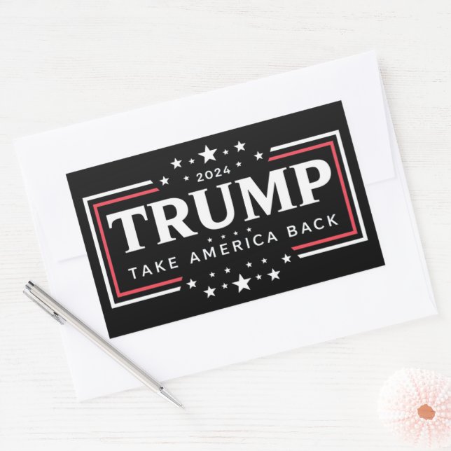 Sticker Rectangulaire Trump 2024 : Reprendre l'Amérique (Enveloppe)
