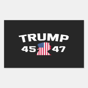 Sticker Rectangulaire Trump 45 47 2024 Président