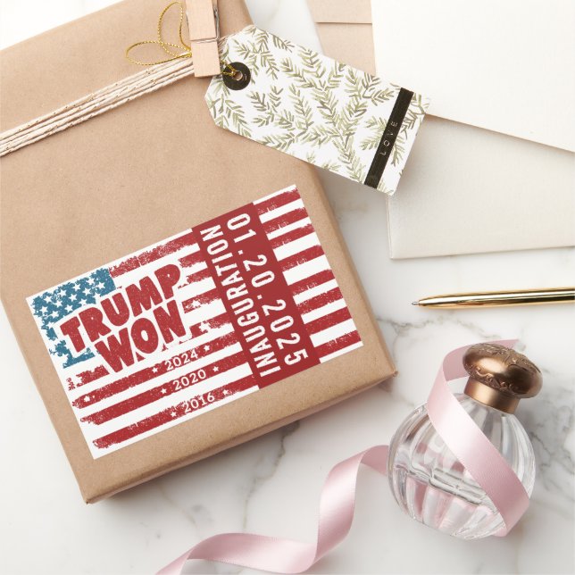 Sticker Rectangulaire Trump a gagné 2024 (Cadeaux)