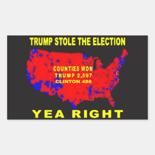 STICKER RECTANGULAIRE TRUMP A VOLÉ L'ÉLECTION