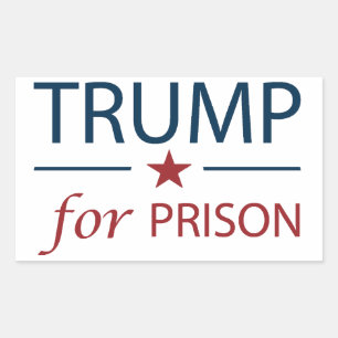 Sticker Rectangulaire Trump En Prison Contre Trump Slogan Politique