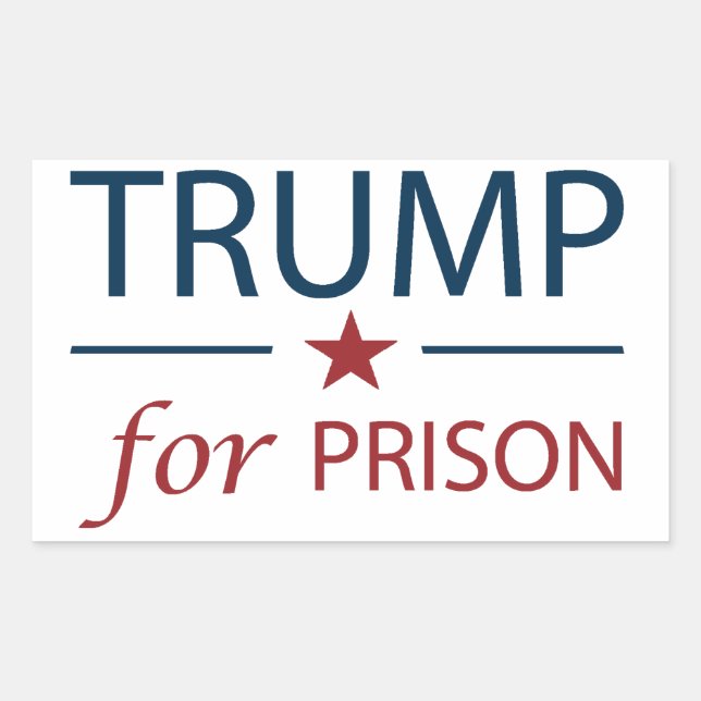 Sticker Rectangulaire Trump En Prison Contre Trump Slogan Politique (Devant)