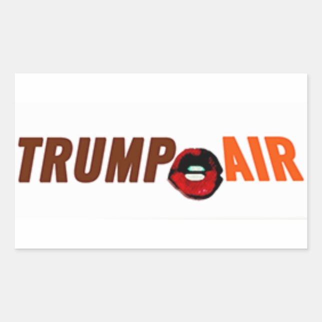 Sticker Rectangulaire Trump Hot Air Outre White (Devant)