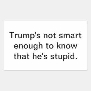Sticker Rectangulaire Trump imbécile stupide n'est pas intelligent Hanka