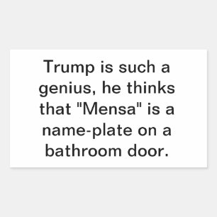 Sticker Rectangulaire Trump n'est pas un génie stable Hankamer Artjunkha