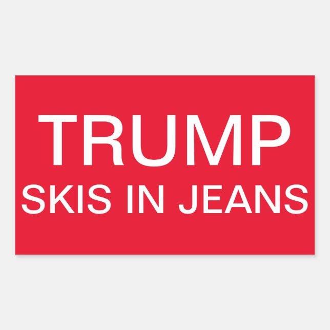 Sticker Rectangulaire Trump Skis en Jeans (Devant)