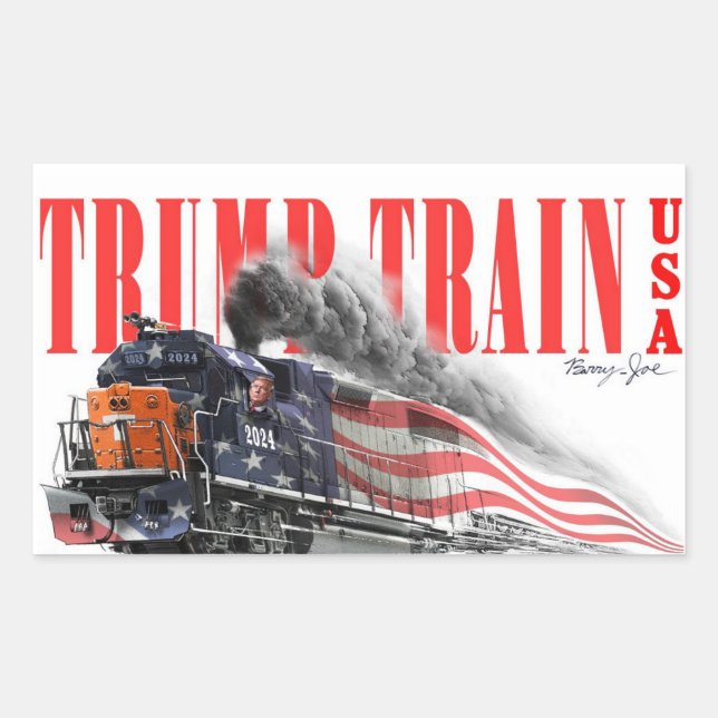 Sticker Rectangulaire Trump Train 2024 (Devant)