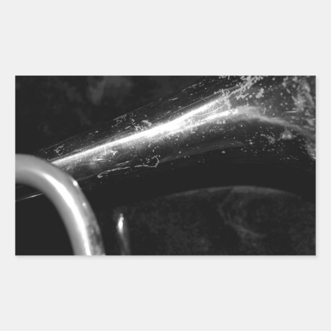 Sticker Rectangulaire Trumpet Bell noir et blanc (Devant)