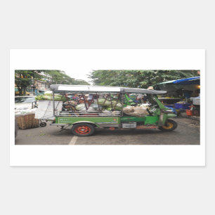 Sticker Rectangulaire Tuk-tuk Bangkok Thaïlande plein à la brim