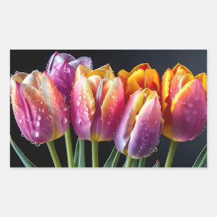 Sticker Rectangulaire Tulipes Fleur coloré Blossom Décoration Blossom