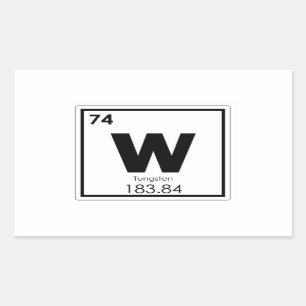 Sticker Rectangulaire Tungstène élément chimique symbole formule chimiqu