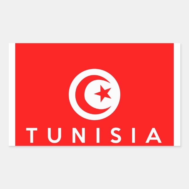 Sticker Rectangulaire tunisie pays symbole nom (Devant)