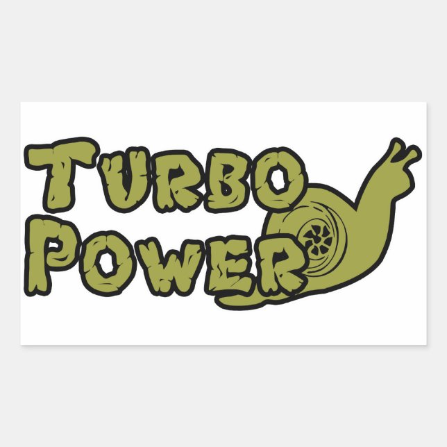 Sticker Rectangulaire Turbo Power (Devant)